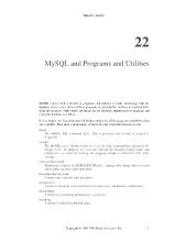 MySQL and Programs and Utilities