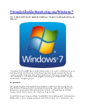 5 bí mật dẫn đến thành công của Windows 7