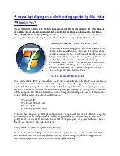 5 mẹo lợi dụng các tính năng quản lý file của Windows 7
