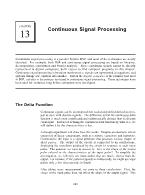 Continuous Signal Processing