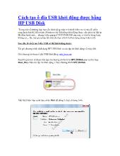 Cách tạo ổ dĩa USB khởi động được bằng HP USB Disk