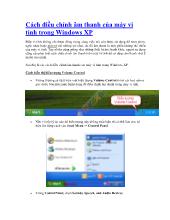 Điều chỉnh âm thanh của máy vi tính trong Windows XP