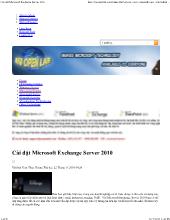 Cài đặt Microsoft Exchange Server 2010