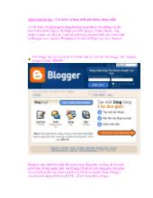 Giáo trình tin học: Các dịch vụ blog miễn phí thông dụng nhất