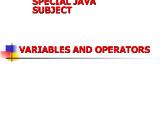 Special java subject - Part 1