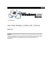 Virtual Private Networking in Windown 2000: An overview