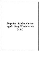 50 phím tắt hữu ích cho người dùng Windows và MAC