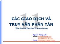 Các giao dịch và truy vấn phân tán (distributed queries transactions)