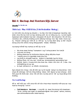 Đề tài Backup and restore SQL server