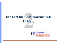 Đề tài Các phát biểu của Transact - SQL (T-SQL)