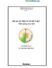 Đề tài Tổng quan về hệ quản trị cơ sở dữ liệu