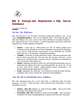 Design and implement a SQL server database