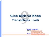 Giao dịch và khoá transactions - Lock