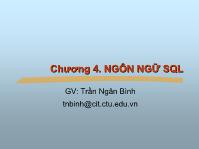 Giáo trình cơ sở dữ liệu - Chương 4