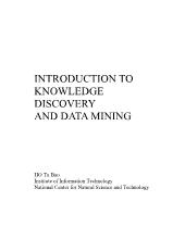 Introduction to knowledge discovery and data mining