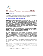 Stored Procedure and Advanced T-SQL