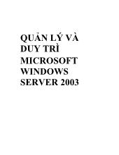 Quản lý và duy trì microsoft windows server 2003