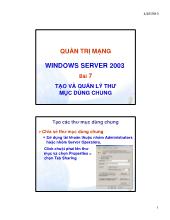 Quản trị mạng Windows server 2003 - Bài 7: Tạo và quản lí thư mục dùng chung