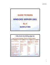 Quản trị mạng Windows server 2003 - Bìa 6: Quản lý đĩa
