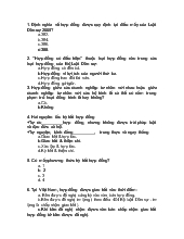 Câu hỏi trắc nghiệm luật kinh tế - Phần hợp đồng