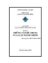 Giáo trình luật hành chính Việt Nam - Phần I: Những vấn đề chung của luật hành chính