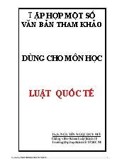 Tập hợp một số văn bản tham khảo dùng cho môn học luật quốc tế