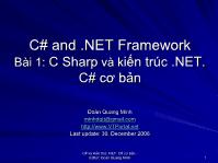 Bài 1: C Sharp và kiến trúc.NET. C# cơ bản