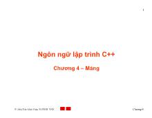 Ngôn ngữ lập trình C++ -  Chương 4: Mảng