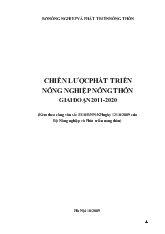 Chiến lược phát triển nông nghiệp nông thôn giai đoạn 2011- 2020 (Kèm theo công văn số: 3310/BNN-KH ngày 12/10/2009 của Bộ Nông nghiệp và Phát triển nông thôn)