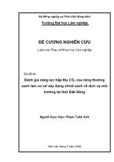 Đề tài Đánh giá năng lực hấp thụ CO2 của rừng thường xanh làm cơ sở xây dựng chính sách về dịch vụ môi trường tại tỉnh Dăk Nông