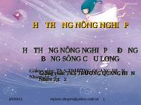 Hệ thống nông nghiệp ở đồng bằng sông Cửu Long