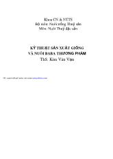 Kỹ thuật sản xuất giống và nuôi baba thương phẩm