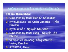 Bài giảng môn kỹ thuật điện tử