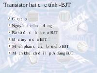 Transistor hai cực tính - BJT