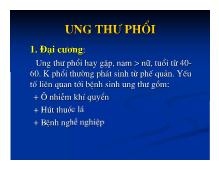 Giải phẩu bệnh ung thư phổi và ung thư thận