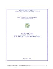 Giáo trình Kỹ thuật sấy nông dản