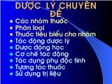 Bài giảng Dược lý chuyên đề