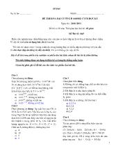 Đề thi hóa đại cương b (604002) cuối học kỳ