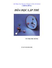 Hóa học lập thể - Võ thị thu hằng - trường đh sư phạm tp. Hồ chí minh