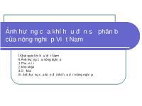 Ảnh hưởng của khí hậu đến sự phân bố của nông nghiệp Việt Nam