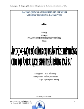 Áp dụng một số công cụ phân tích hệ thống cho dự án du lịch sinh thái tại rừng Trà Sư