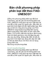 Bản chất phương pháp phân loại đất theo FAOUNESCO?