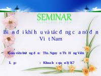 Biến đổi khí hậu và tác động của nó đến Việt Nam