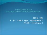 Đề tài TÊN : Xử lý vỏ cà phê bằng phương pháp sinh học