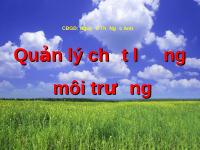 Giáo trình quản lý chất lượng môi trường