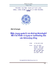Hiện trạng quản lý rác thải tại thành phố Hồ Chí Minh và nguy cơ ảnh hưởng đến sức khỏe cộng đồng