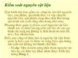 Kiểm soát nguyên vật liệu