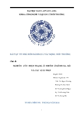 Nghiên cứu hiện trạng ô nhiễm ở kênh Ba Bò và các giải pháp