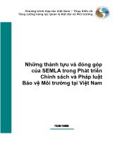 Những thành tựu và đóng góp của semla trong phát triển chính sách và pháp luật bảo vệ môi trường
