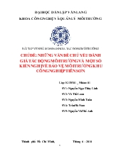 Những vấn đề chủ yếu đánh giá tác động môi trường và một số kiến nghị về bảo vệ môi trường khu công nghiệp Tiên Sơn